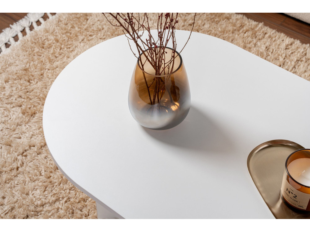 Couchtisch aus Holz „Sable“ – 60 x 119 x 40 cm – Weiß