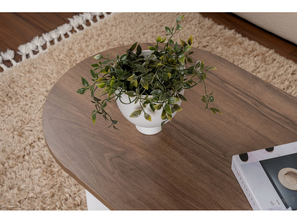 Couchtisch aus Holz „Sable“ – 60 x 119 x 40 cm – Weiß Nussbaum