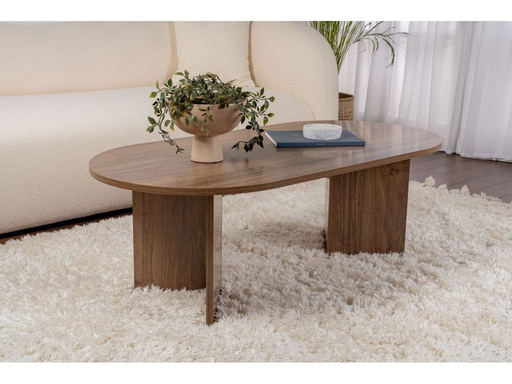 Couchtisch aus Holz „Sable“ – 60 x 119 x 40 cm – Nussbaum
