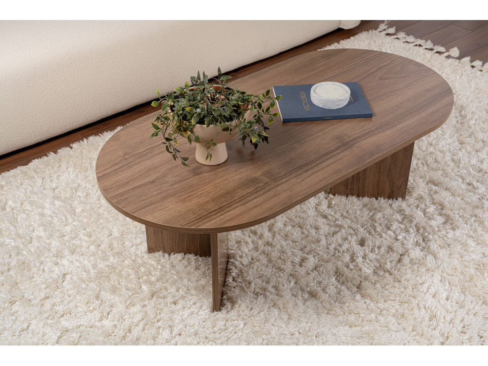 Couchtisch aus Holz „Sable“ – 60 x 119 x 40 cm – Nussbaum