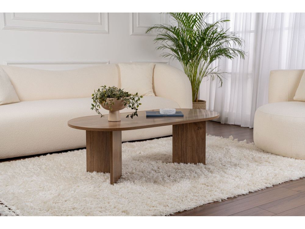 Couchtisch aus Holz „Sable“ – 60 x 119 x 40 cm – Nussbaum