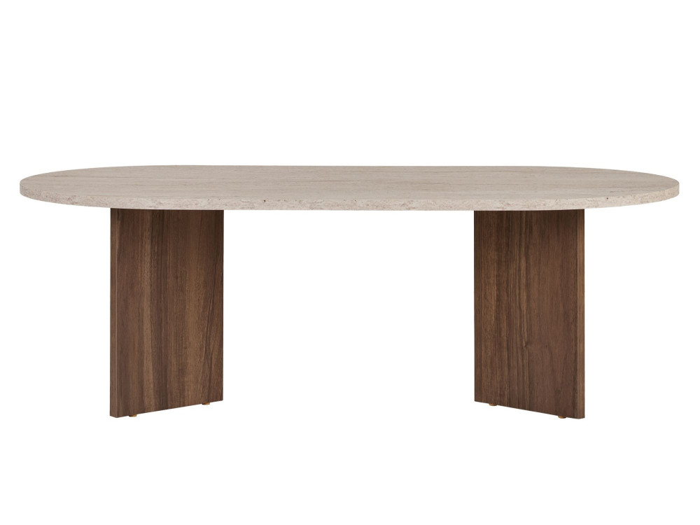 Couchtisch aus Holz "Sable" 119 x 60 x 40 cm - Travertin