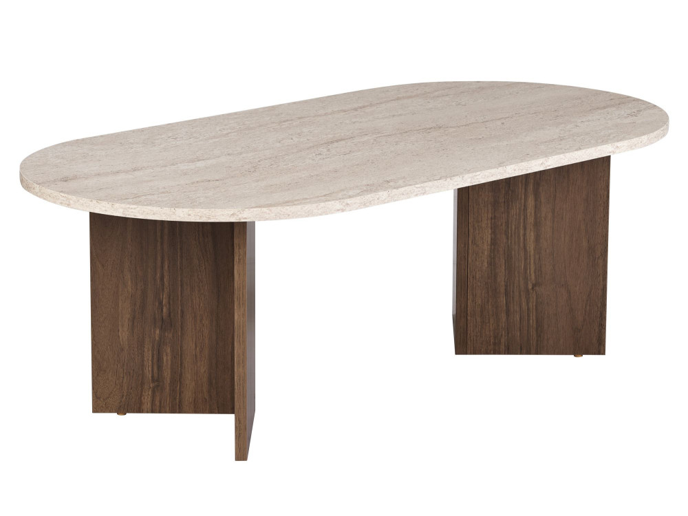 Couchtisch aus Holz "Sable" 119 x 60 x 40 cm - Travertin