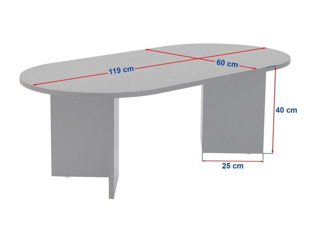 Couchtisch aus Holz "Sable" 119 x 60 x 40 cm - Travertin
