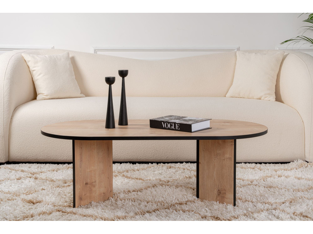 Couchtisch aus Holz "Sand" 119 x 60 x 40 cm - Saphir-Eiche