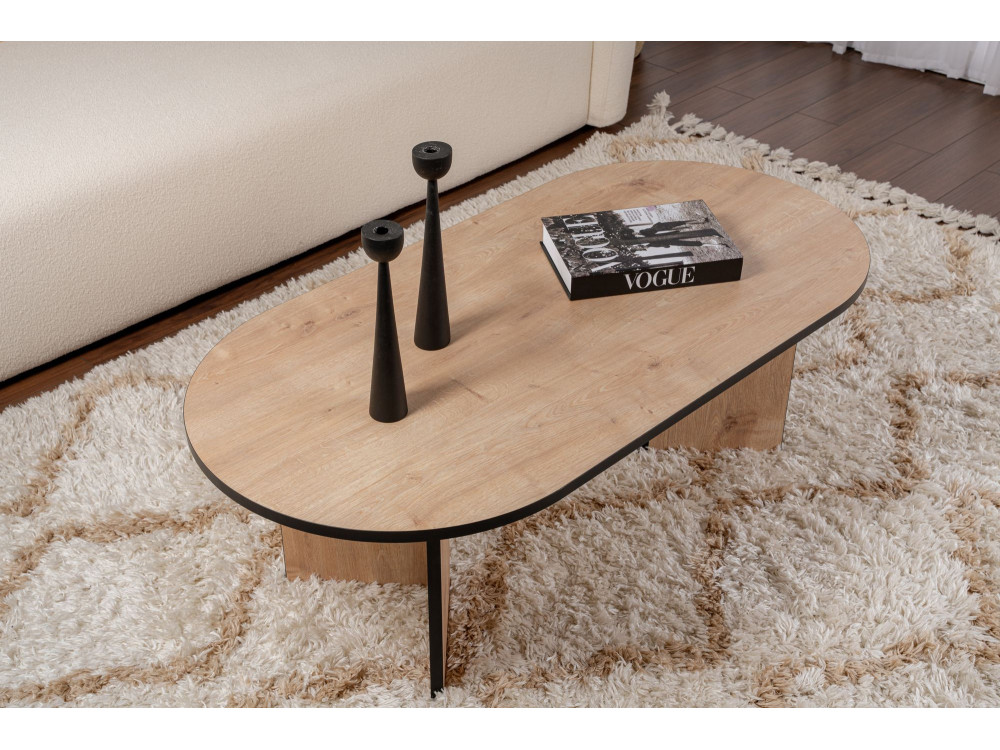 Couchtisch aus Holz "Sand" 119 x 60 x 40 cm - Saphir-Eiche
