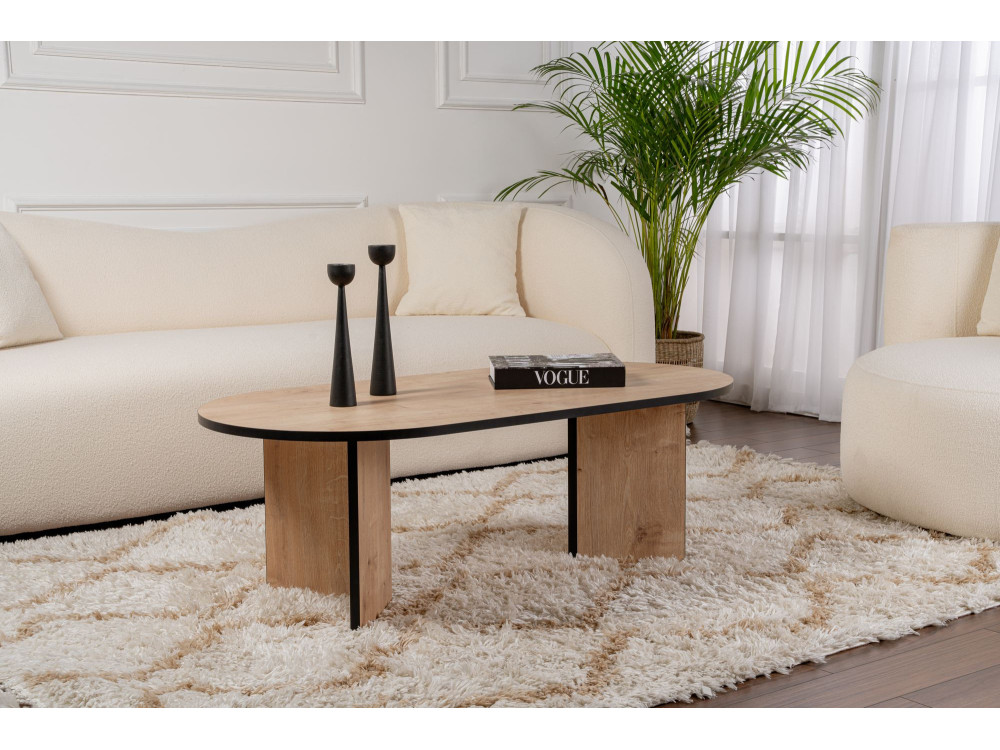 Couchtisch aus Holz "Sand" 119 x 60 x 40 cm - Saphir-Eiche