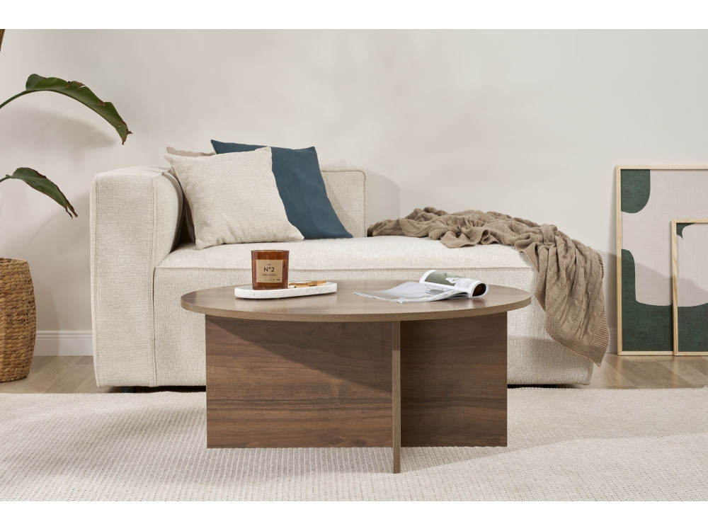 Couchtisch aus Holz „Soleil“ – 90 x 90 x 40 cm – Nussbaum