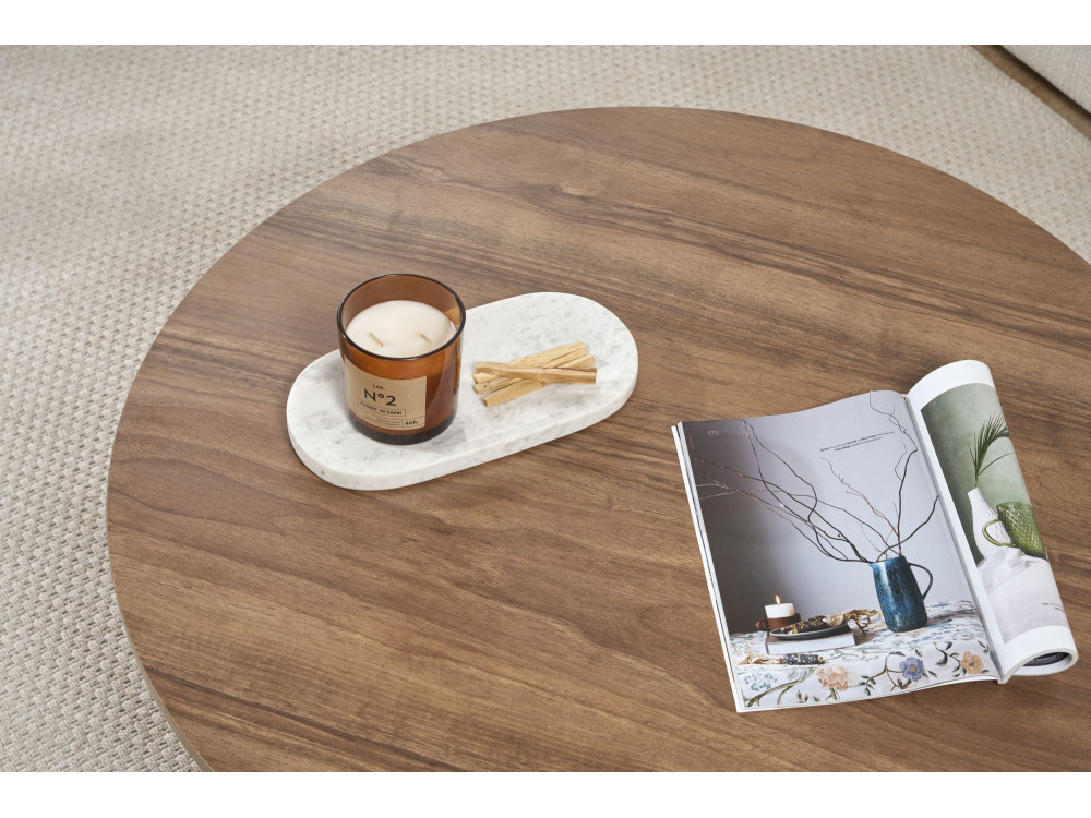 Couchtisch aus Holz „Soleil“ – 90 x 90 x 40 cm – Nussbaum