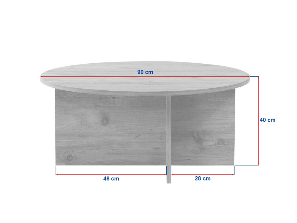 Couchtisch aus Holz „Soleil“ – 90 x 90 x 40 cm – Nussbaum