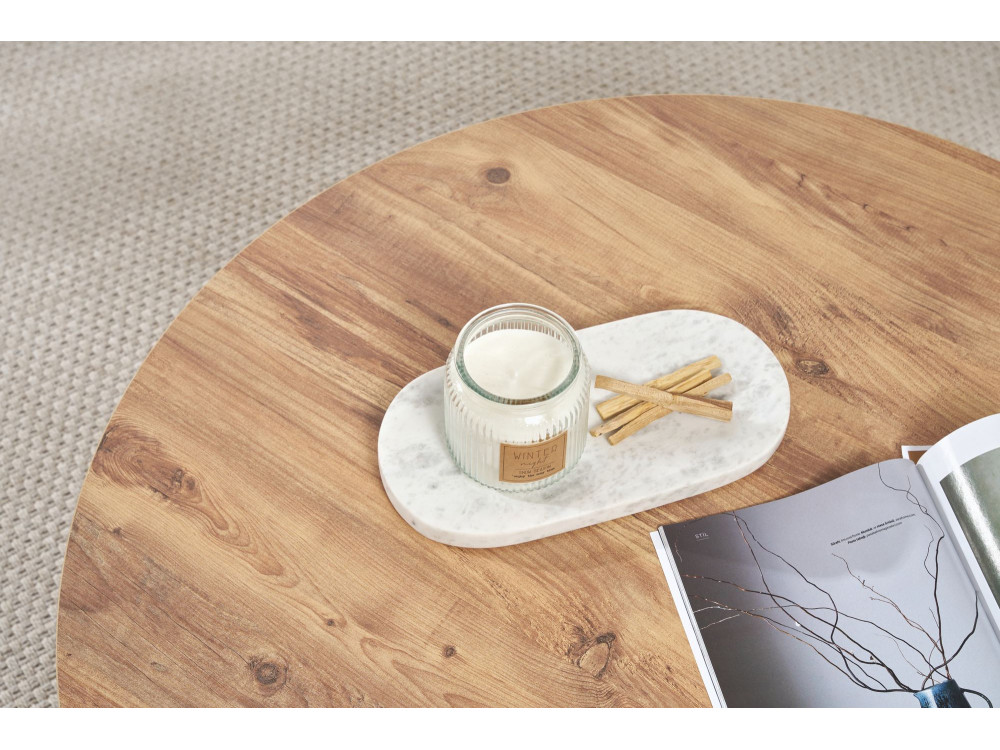 Couchtisch „Soleil“ aus Holz – 90 x 90 x 40 cm – Atlantische Kiefer