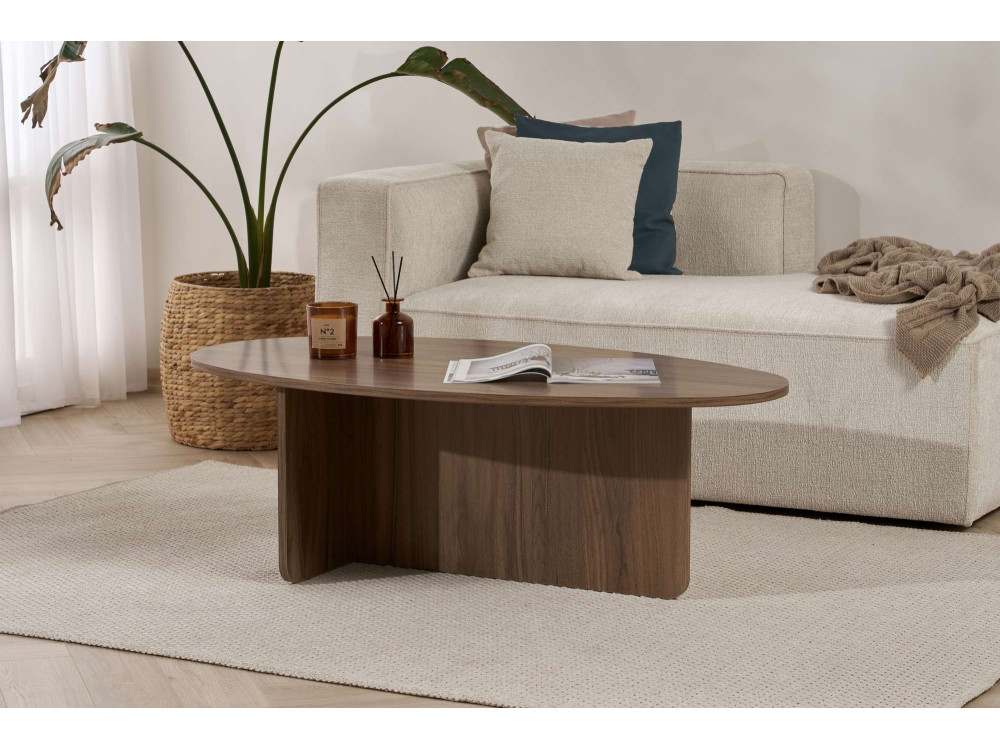 Couchtisch aus Holz "Orba" - 120 x 65 x 40 cm - Walnussholz