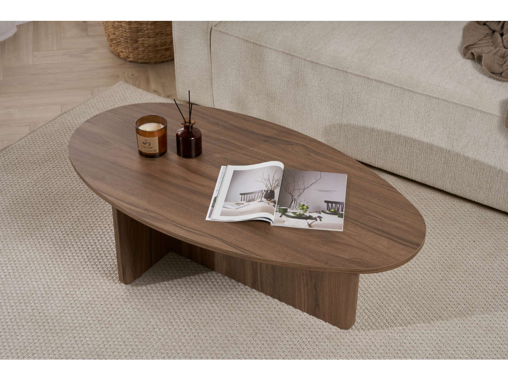 Couchtisch aus Holz "Orba" - 120 x 65 x 40 cm - Walnussholz