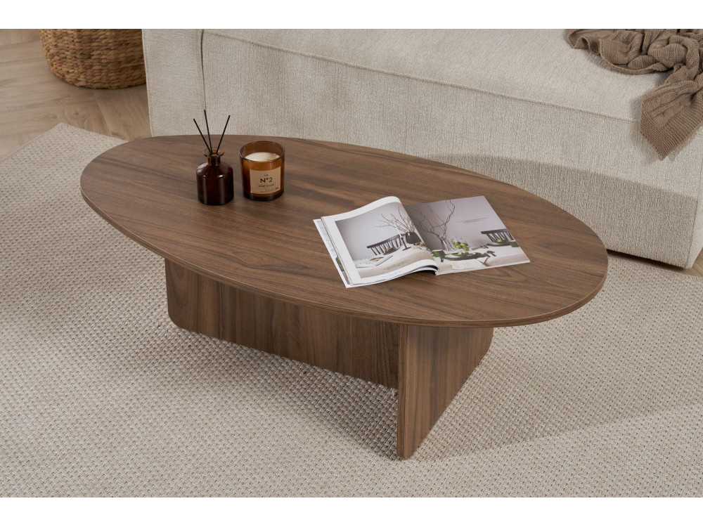Couchtisch aus Holz "Orba" - 120 x 65 x 40 cm - Walnussholz