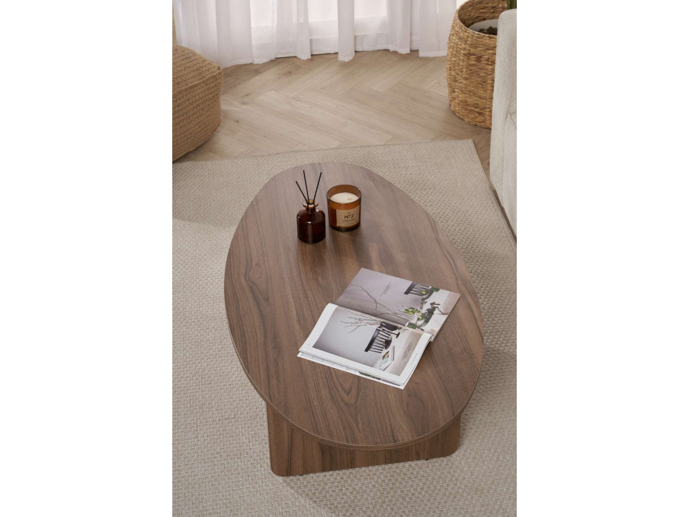 Couchtisch aus Holz "Orba" - 120 x 65 x 40 cm - Walnussholz
