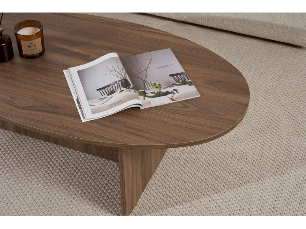 Couchtisch aus Holz "Orba" - 120 x 65 x 40 cm - Walnussholz