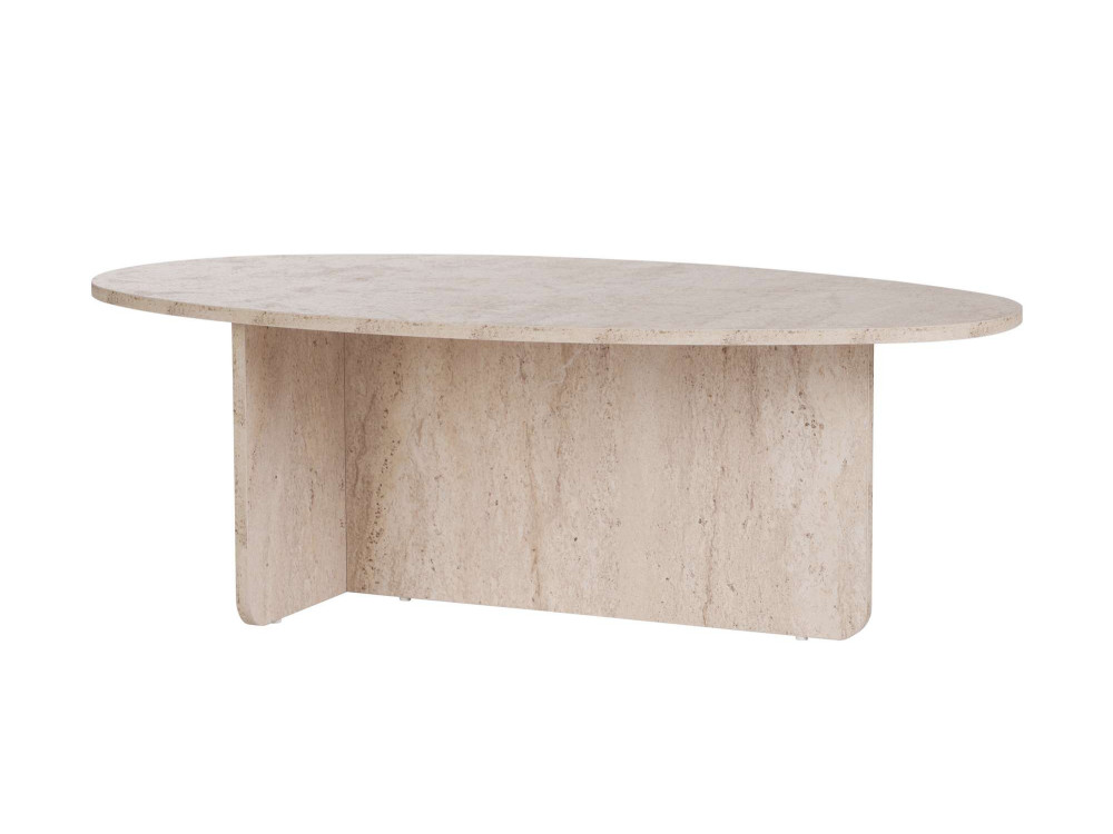 Couchtisch aus Holz "Orba" - 120 x 65 x 40 cm - Travertin