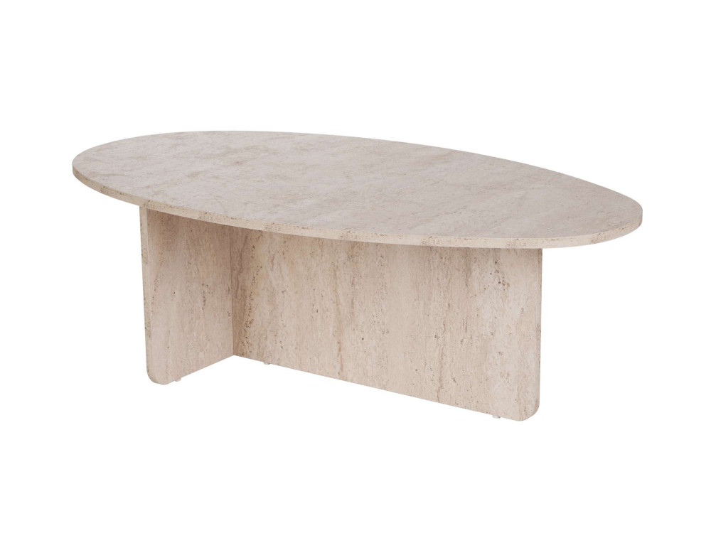 Couchtisch aus Holz "Orba" - 120 x 65 x 40 cm - Travertin