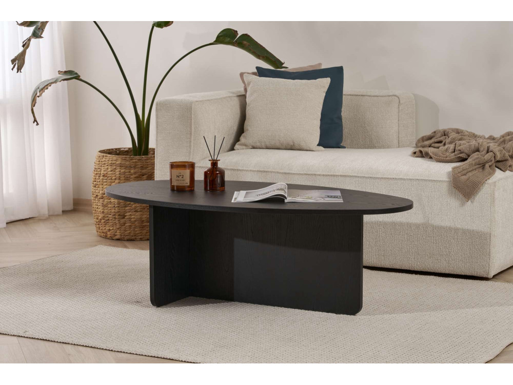 Couchtisch aus Holz "Orba" - 120 x 65 x 40 cm - Schwarzes Holz