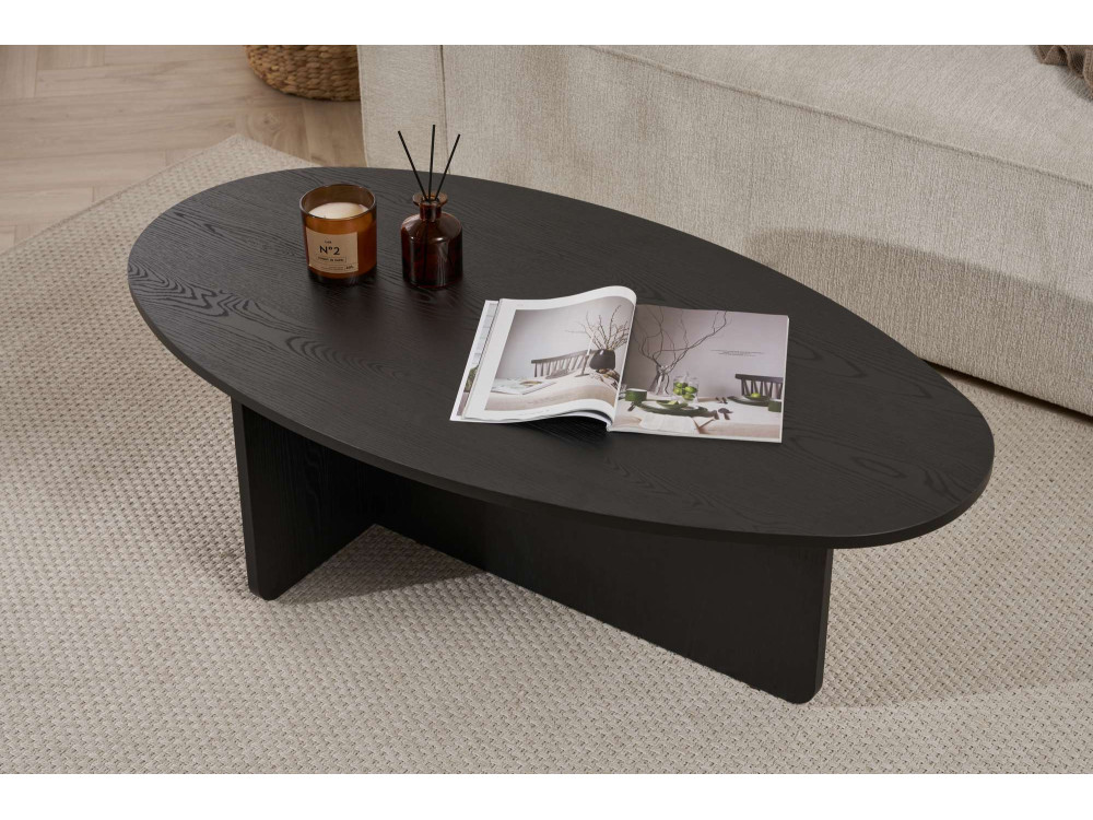 Couchtisch aus Holz "Orba" - 120 x 65 x 40 cm - Schwarzes Holz
