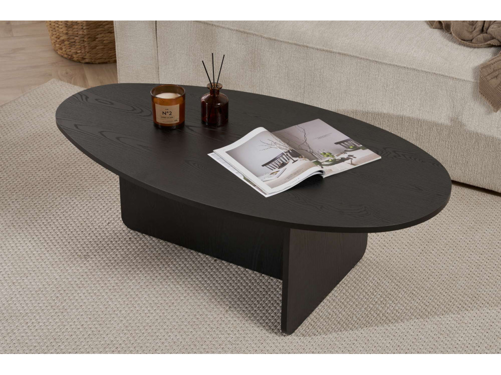 Couchtisch aus Holz "Orba" - 120 x 65 x 40 cm - Schwarzes Holz