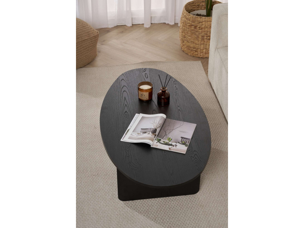 Couchtisch aus Holz "Orba" - 120 x 65 x 40 cm - Schwarzes Holz