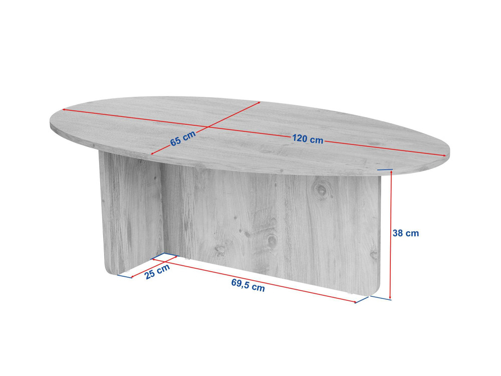 Couchtisch aus Holz "Orba" - 120 x 65 x 40 cm - Atlantische Kiefer