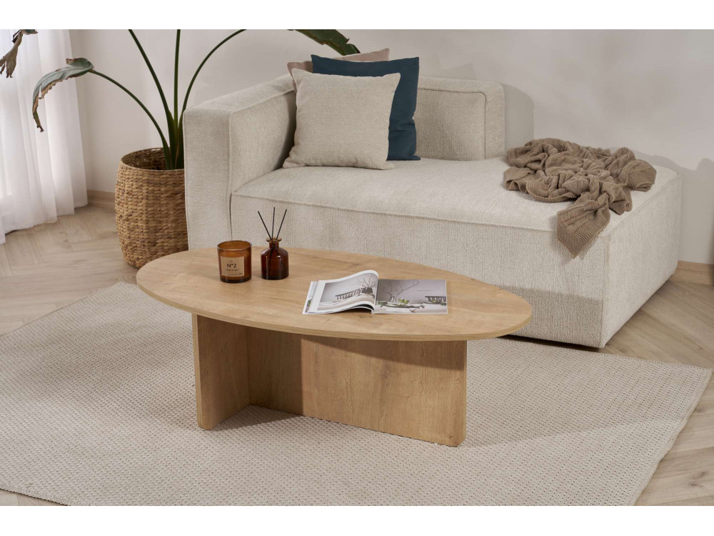 Couchtisch aus Holz "Orba" - 120 x 65 x 40 cm - Eiche