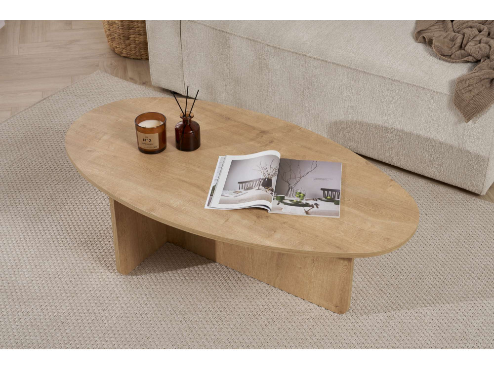 Couchtisch aus Holz "Orba" - 120 x 65 x 40 cm - Eiche