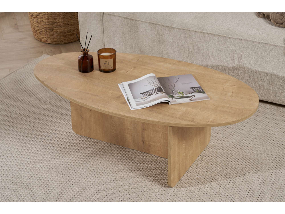 Couchtisch aus Holz "Orba" - 120 x 65 x 40 cm - Eiche