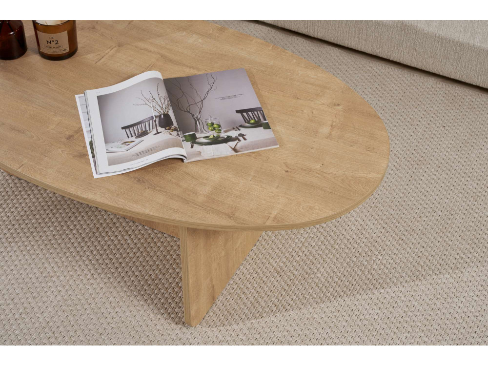 Couchtisch aus Holz "Orba" - 120 x 65 x 40 cm - Eiche