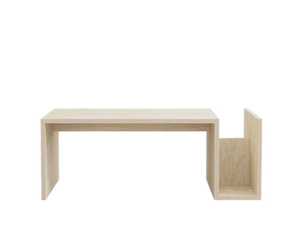 Couchtisch „Memo“ aus Holz – 86 x 50 x 32 cm – Travertin
