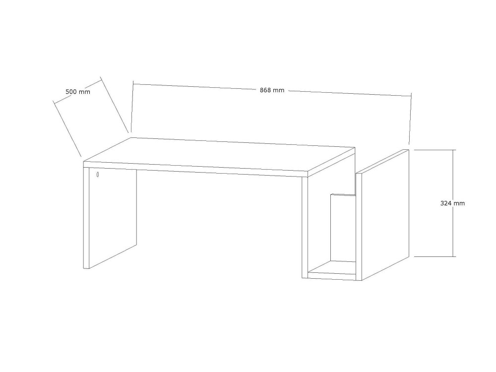 Couchtisch „Memo“ aus Holz – 86 x 50 x 32 cm – Travertin