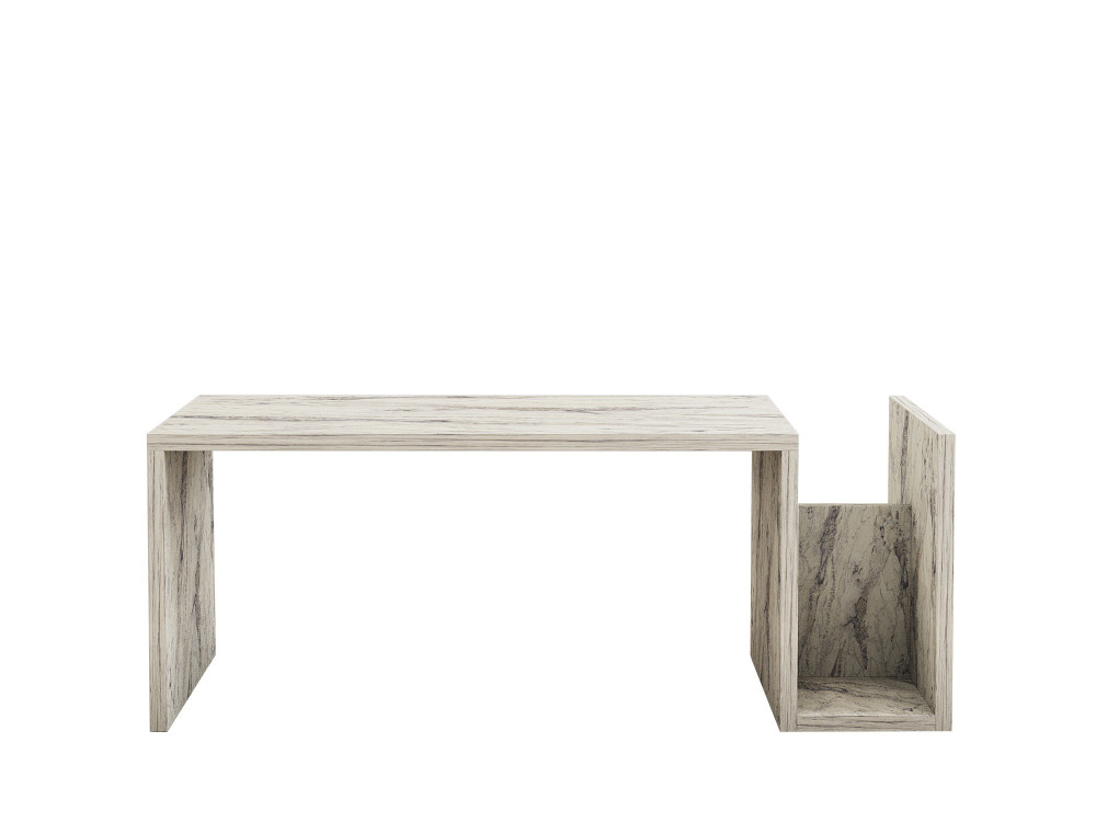 Couchtisch „Memo“ aus Holz – 86 x 50 x 32 cm – Freesienmarmor