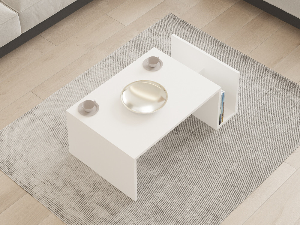 Couchtisch „Memo“ aus Holz – 86 x 50 x 32 cm – Weiß