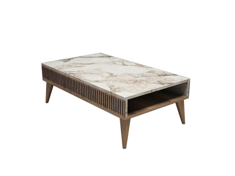 Couchtisch „Milan“ aus Holz – 105 x 60 x 34 cm – Weißwalnuss