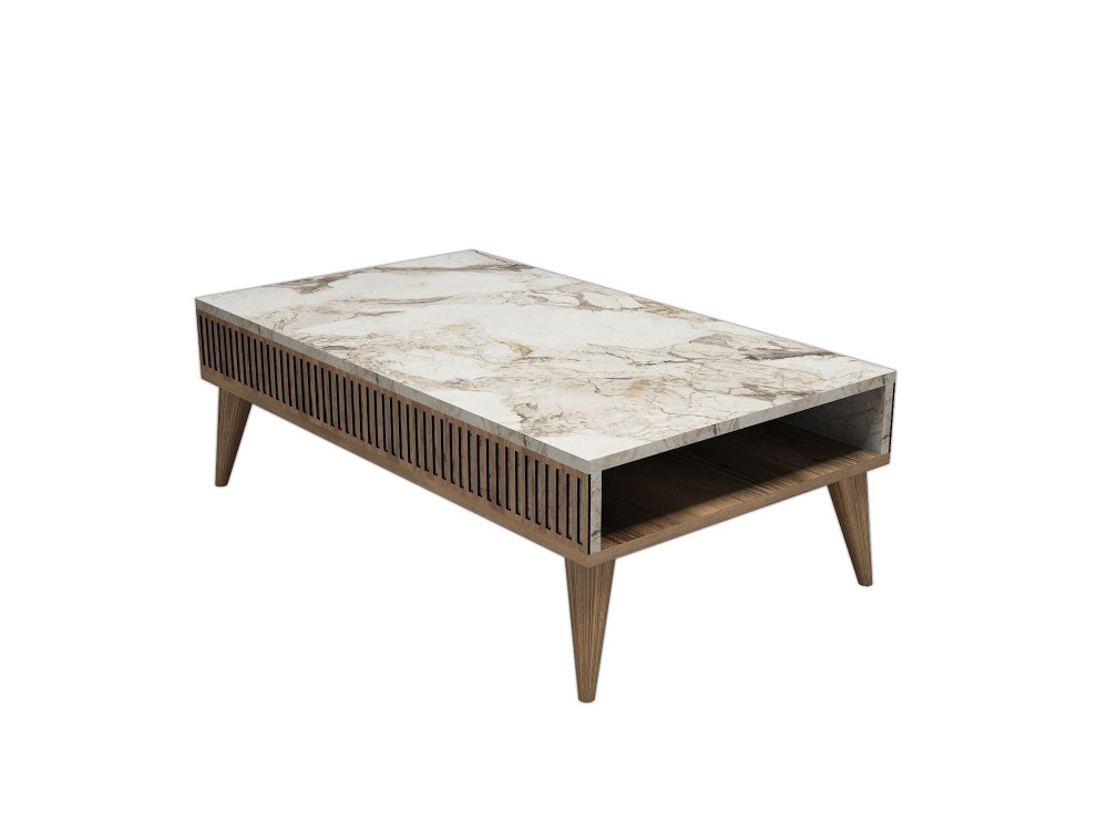 Couchtisch „Milan“ aus Holz – 105 x 60 x 34 cm – Weißwalnuss