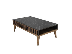 Couchtisch aus Holz "Milan" - 105 x 60 x 34 cm - Walnuss, Schwarz