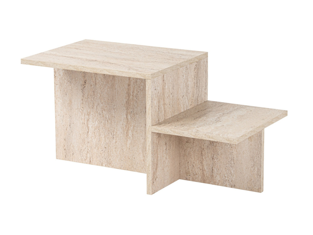 Couchtisch „Harmony“ aus Holz – 80 x 40 x 40 cm – Travertin