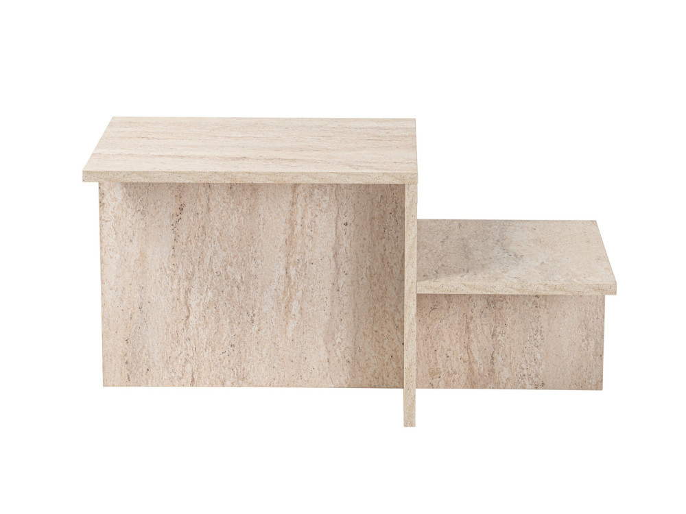 Couchtisch „Harmony“ aus Holz – 80 x 40 x 40 cm – Travertin