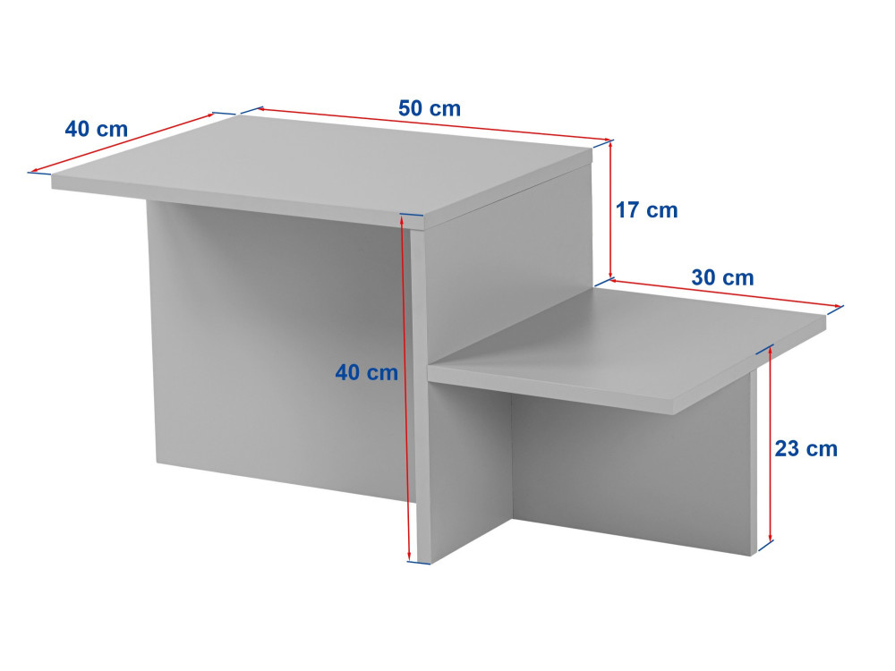 Couchtisch „Harmony“ aus Holz – 80 x 40 x 40 cm – Travertin