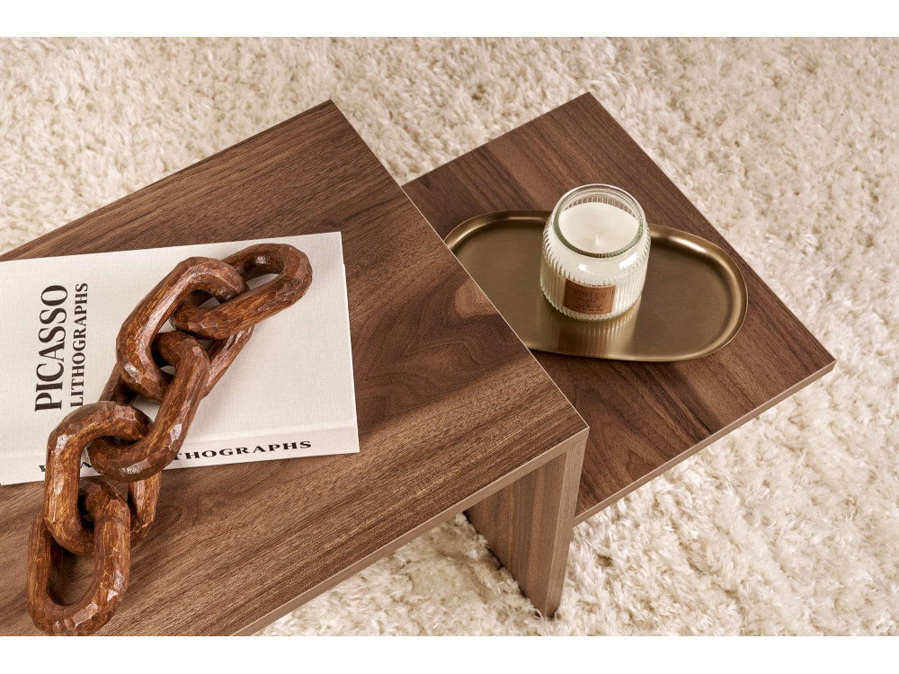 Couchtisch „Harmony“ aus Holz – 80 x 40 x 40 cm – Walnuss