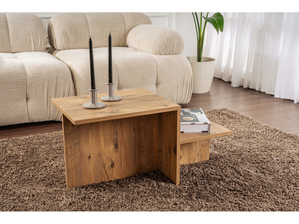 Couchtisch aus Holz "Harmony" 80 x 40 x 40 cm - Atlantische Kiefer