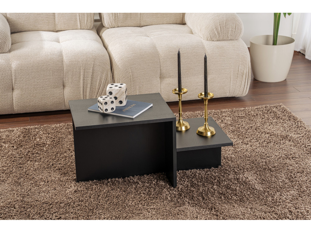 Couchtisch aus Holz "Harmony" 80 x 40 x 40 cm - Schwarzes Holz