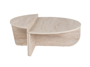 Couchtisch „Orion“ aus Holz – 90 x 60 x 30 cm – Travertin