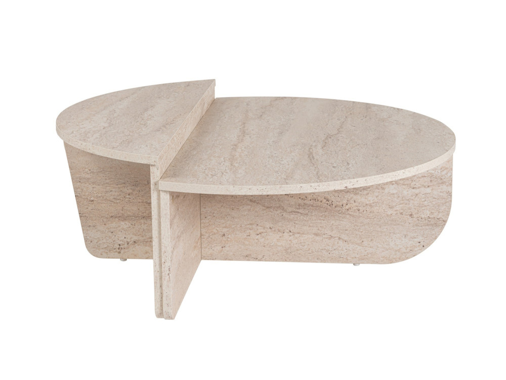 Couchtisch „Orion“ aus Holz – 90 x 60 x 30 cm – Travertin