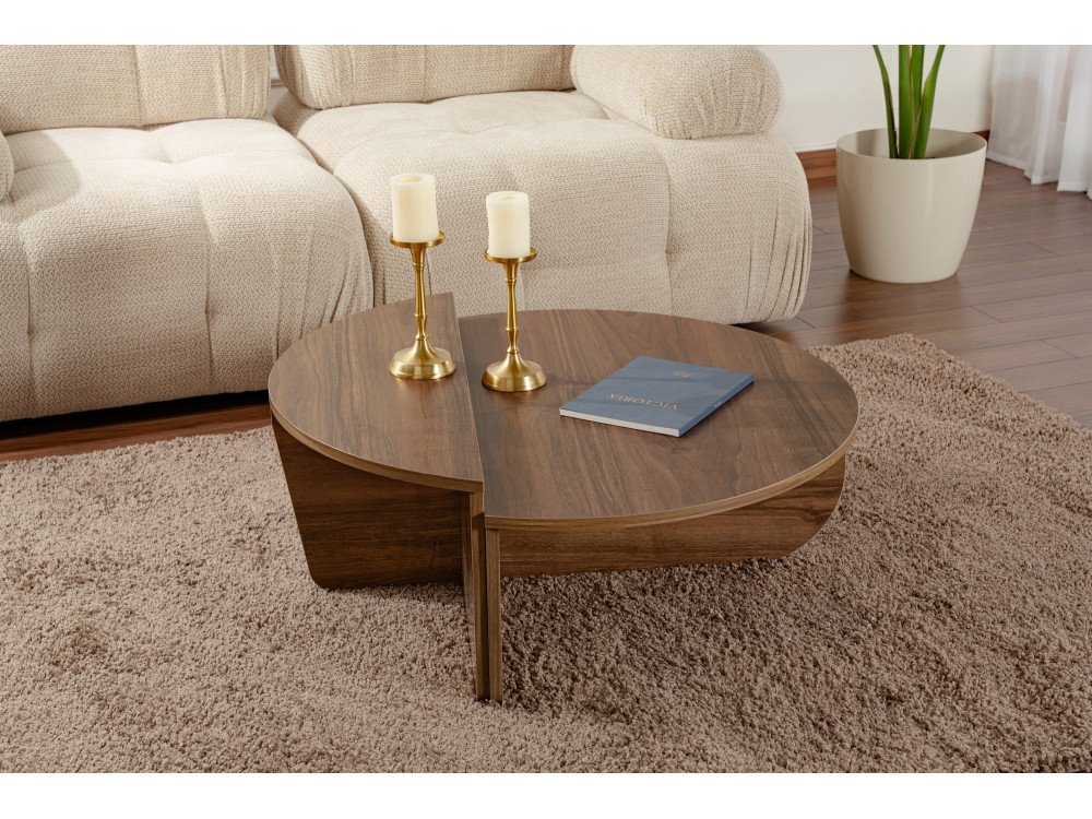 Couchtisch „Orion“ aus Holz – 90 x 60 x 30 cm – Walnuss