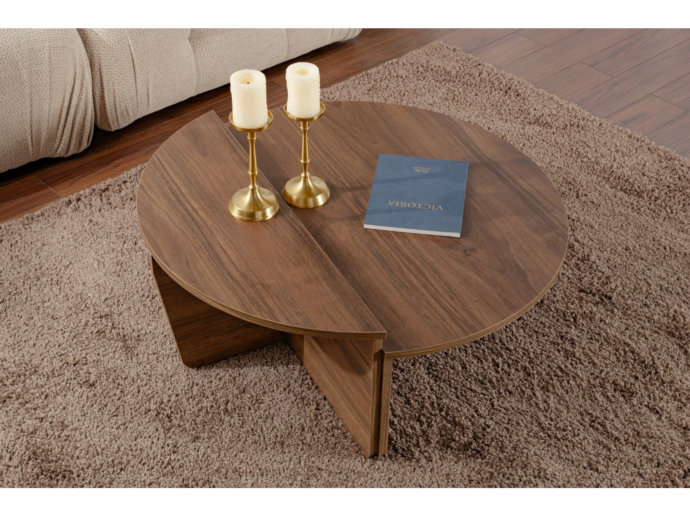 Couchtisch „Orion“ aus Holz – 90 x 60 x 30 cm – Walnuss