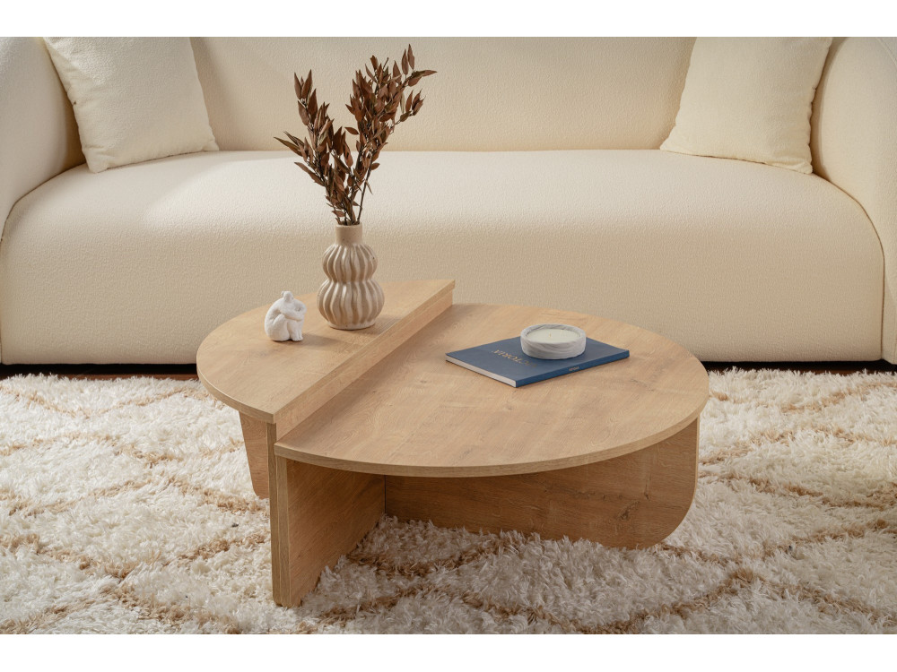 Couchtisch aus Holz „Orion“ – 90 x 60 x 30 cm - Honig-Eiche