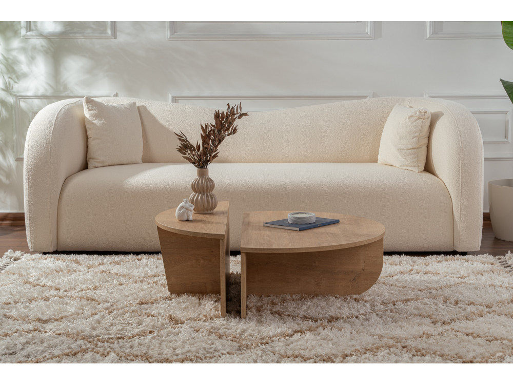 Couchtisch aus Holz „Orion“ – 90 x 60 x 30 cm - Honig-Eiche